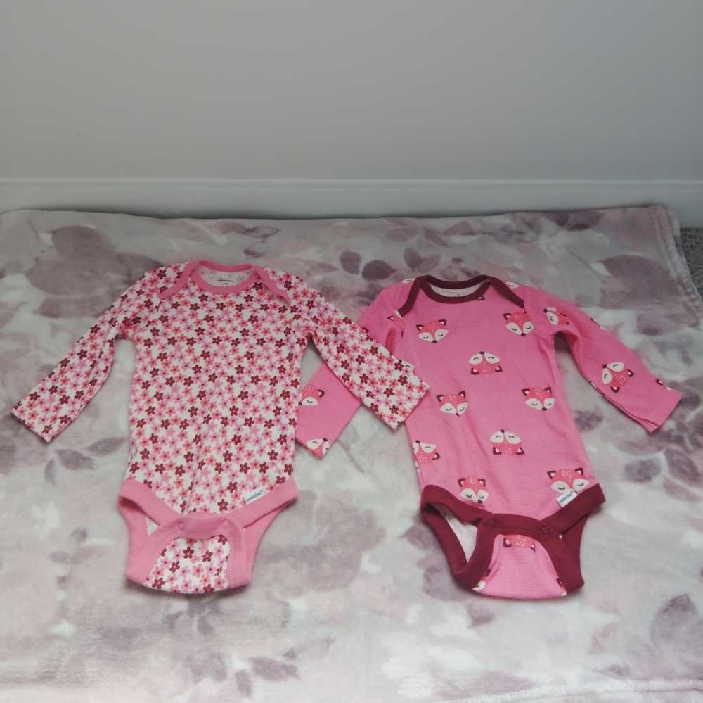 Gerber Pack Of 2 Long Sleeve Onesies